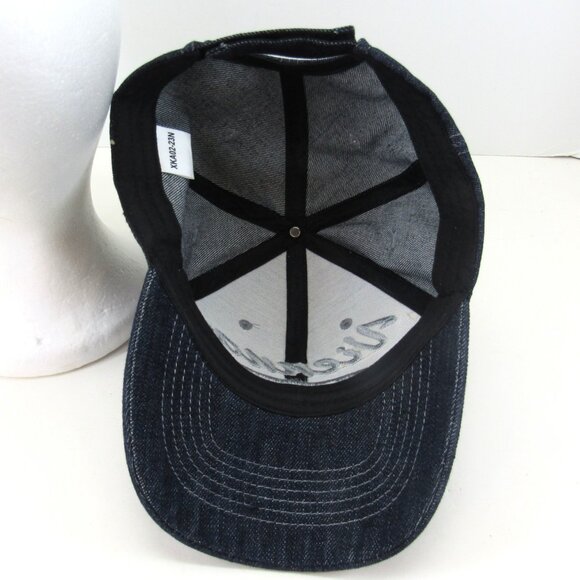Vienna 1237 Embroidered Logo Men's Blue Jean Look Adjustable Strap Back Cap Hat - Picture 8 of 10